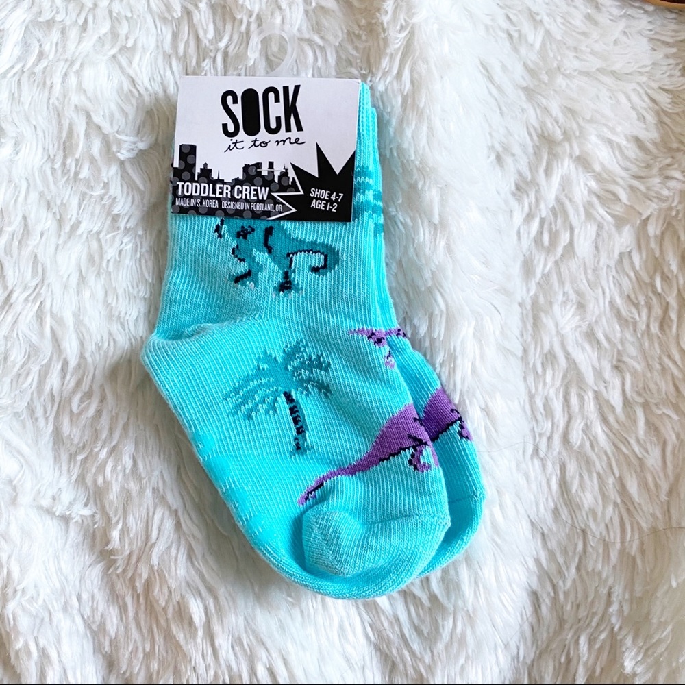 SOCK IT TO ME Dinosaur Crew Socks 1-2Y 4c-7c